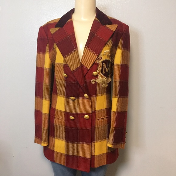 SOLD❌Mondi EUR Vintage Plaids WoolBlazerOversized - Picture 2 of 10